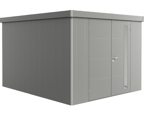Magazie grădină Biohort Neo 4C metal ușă dublă 292x348 cm gri-cuarț metalizat Magazie metalică cu ușă dublă și fereastră laterală