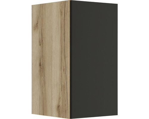 Dulap suspendat cu decor din lemn și suprafață netedă