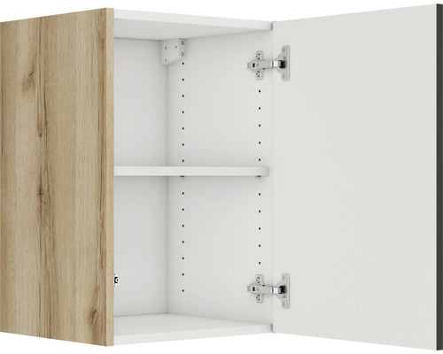 Dulap suspendat deschis cu raft și ușă din lemn