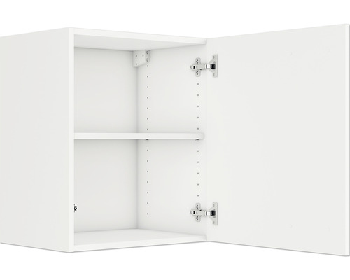 Dulap suspendat cu ușa deschisă și două rafturi