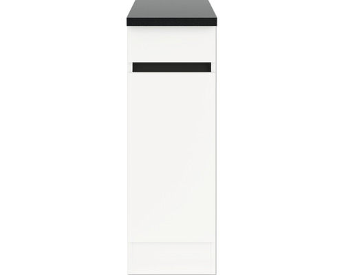 Dulap inferior lavoar alb cu blat închis la culoare