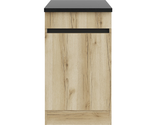 Dulap inferior de lavoar cu aspect de lemn și sertar