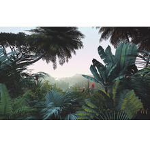 Tapetă cu junglă cu diverse plante tropicale
