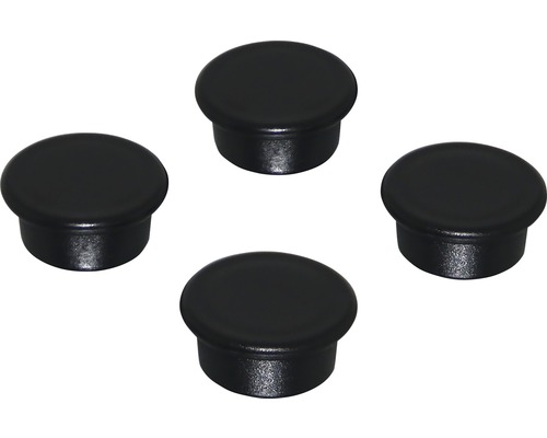 Magneți de organizare Industrial 18mm negru, set 4 bucăți Patru capace de acoperire