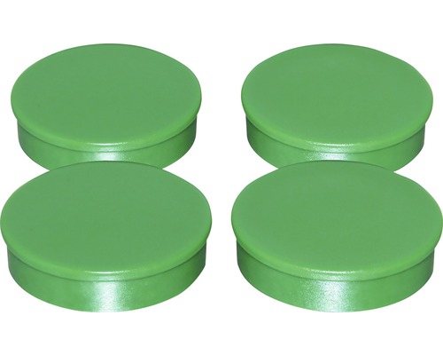 Magneți de organizare Industrial 30mm verde, set 4 bucăți Patru capace de capăt verzi