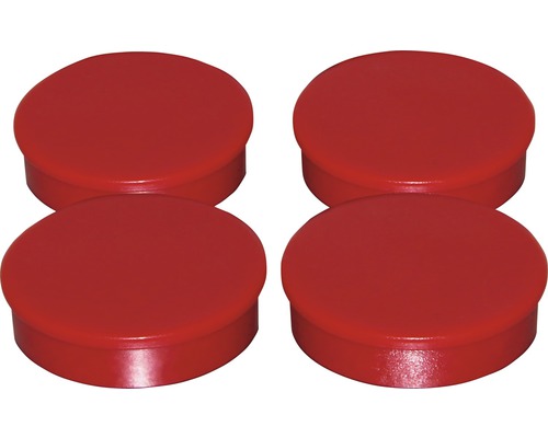 Magneți de organizare Industrial 30mm roșu, set 4 bucăți Patru glisiere de mobilă roșii din plastic