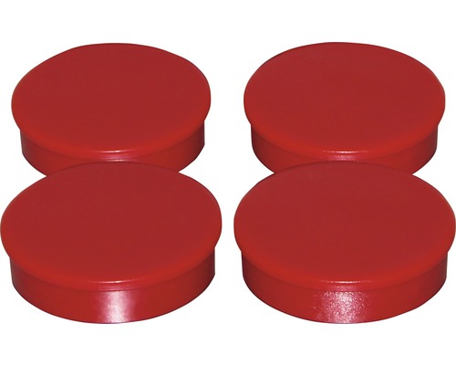 Magneți de organizare Industrial 30mm roșu, set 4 bucăți