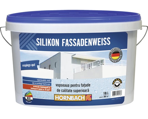 Vopsea lavabilă pentru exterior pe bază de silicon Silikon Fassadenweiss albă 10 l-0