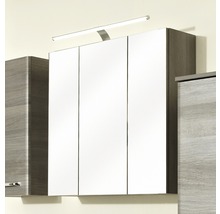 Dulap baie cu oglindă pelipal 17, 3 uși, iluminare LED, PAL, 75x70 cm, grafit, IP 44-thumb-0