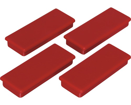 Magneți de organizare Industrial 55x22,5mm roșu, set 4 bucăți