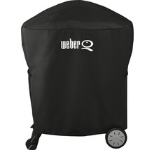 Logo Weber pe o husă neagră pentru grătar
