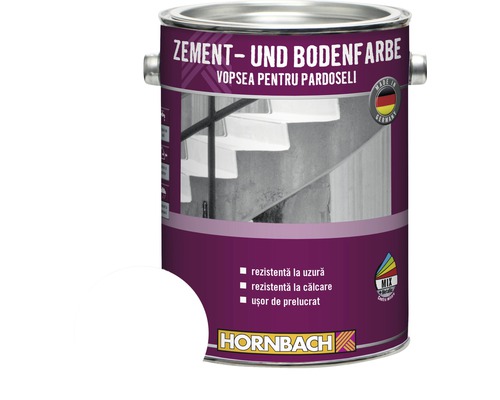Vopsea pentru pardoseli Hornbach albă 2,5 l Cutie cu vopsea pentru ciment și pardoseli