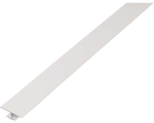 Profil plastic tip H Alberts 25x12x1 mm, laturi inegale, lungime 2,6m, alb