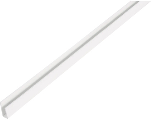 Profil plastic tip U Alberts 15x6x10x1 mm, laturi inegale, lungime 1m, alb