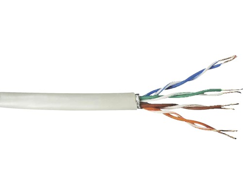 Cablu rețea date FTP Cat 5e 4x2x24AWG 200MHz gri, inel 50m, ecranat-0