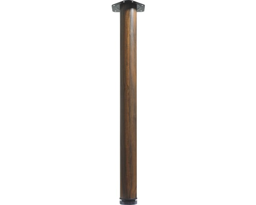 Picior de masă Hettich Zela 70x70x700 mm max. X kg oțel aspect de nuc Picior de masă din lemn cu placă de montare