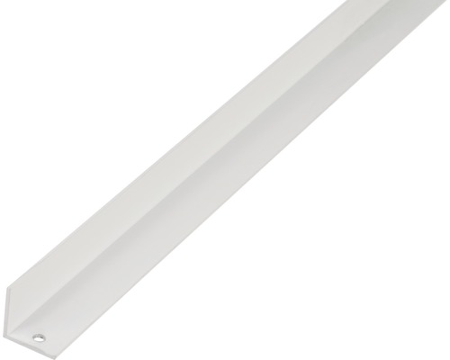 Cornier aluminiu Alberts 20x20x1,5 mm, lungime 2,6m, alb Profil unghiular din plastic cu găuri de fixare