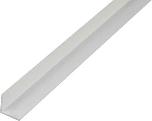 Cornier aluminiu Alberts 15x15x1 mm, lungime 2,6m, alb, eloxat Profil unghiular din plastic