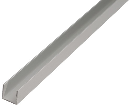 Profil aluminiu tip U Alberts 20x20x20x1,5 mm, lungime 2,6m, argintiu, eloxat