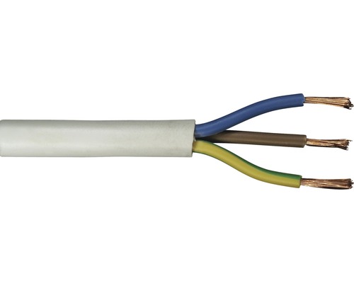 Cablu MYYM (H05VV-F) 3x1,5 mm² alb