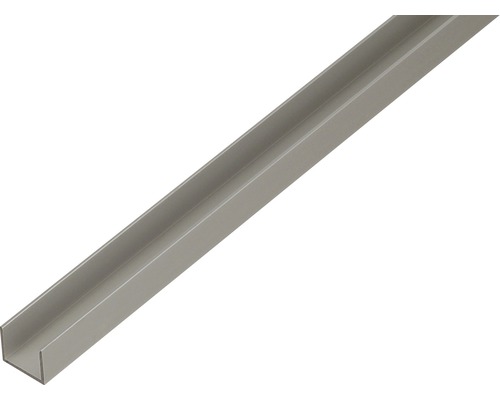 Profil aluminiu tip U Alberts 15x19,5x15x1,5 mm, lungime 2m, argintiu, eloxat