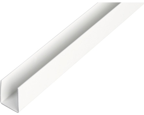 Profil plastic tip U Alberts 10x10x10x1 mm, lungime 2,6m, alb, PVC