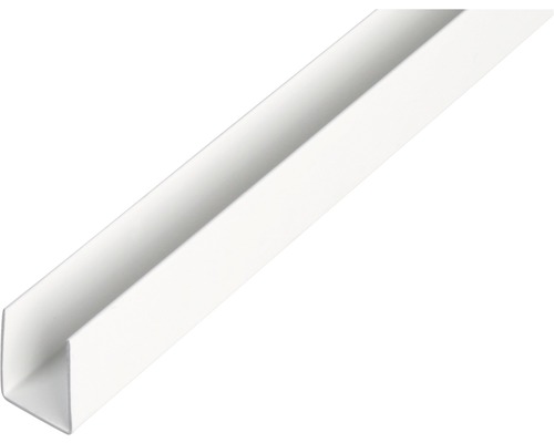 Profil plastic tip U Alberts 10x10x10x1 mm, lungime 2,6m, alb, PVC Profil U din plastic