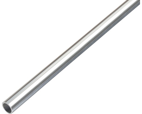 Țeavă aluminiu rotundă Alberts Ø15x1 mm, lungime 1m, nuanță oțel cromat