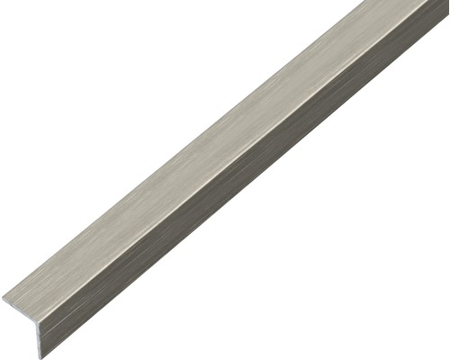 Cornier aluminiu Alberts 20x20x1 mm, lungime 1m, autoadeziv, nuanță oțel inoxidabil închis