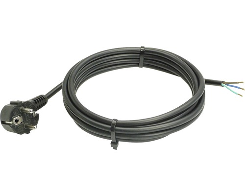 Cablu de alimentare MYYM (H05VV-F) 3x1 mm² 10m negru, cu ștecher CP