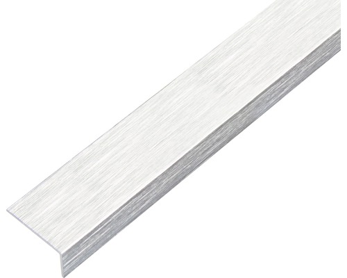 Cornier aluminiu Alberts 20x10x1 mm, lungime 1m, autoadeziv, nuanță oțel inoxidabil