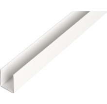 Profil plastic tip U Alberts 20x21x20x1 mm, lungime 2,6m, alb