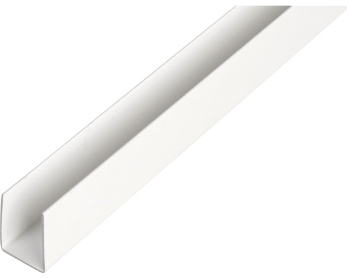 Profil plastic tip U Alberts 20x21x20x1 mm, lungime 2,6m, alb Profil U din plastic