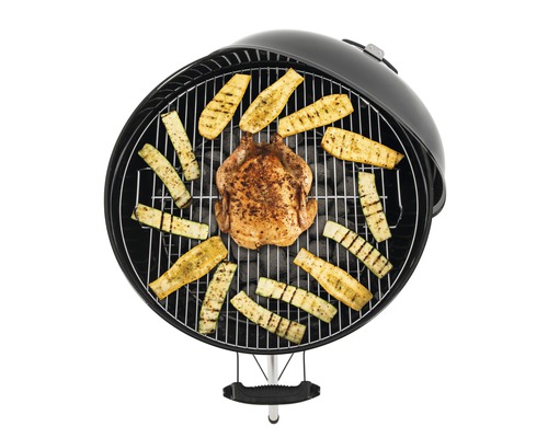 Grătar rotund cu pui și dovlecei pe cărbune