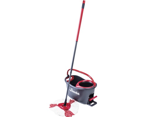 Vileda Turbo Mop Easy Wring & Clean con secchio a pedale, manico  telescopico da 85-130