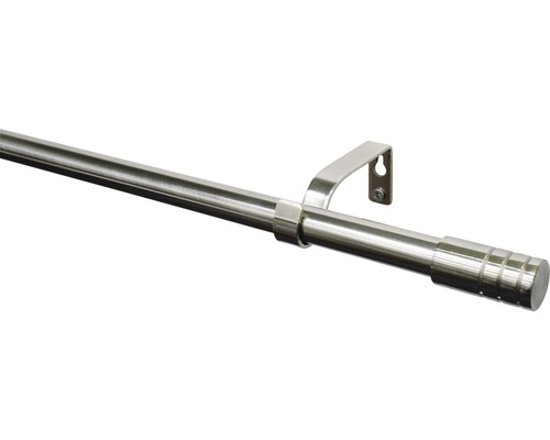 Galerie extensibilă 190-340 cm aspect inox 16/19 mm, capăt cilindru Bară de perdea metalică cu suport