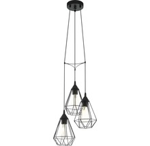 Lumină suspendată cu trei abajururi geometrice