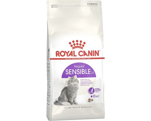 Hrană uscată pentru pisici, ROYAL CANIN Sensible 33, 2 kg Ambalaj hrană pentru pisici Royal Canin Regular Sensible 33