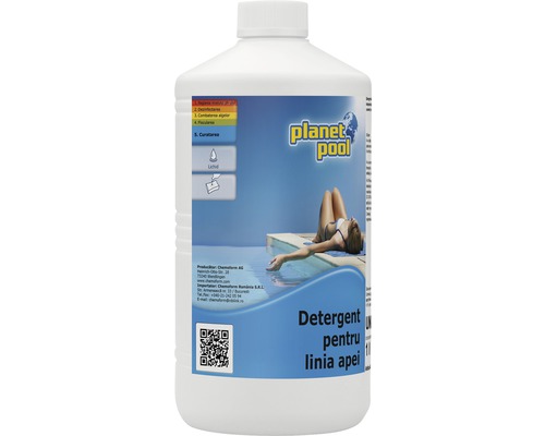 Produs de curățare pentru marginile bazinului, 1 l Detergent Planet Pool pentru linia apei într-o sticlă de un litru