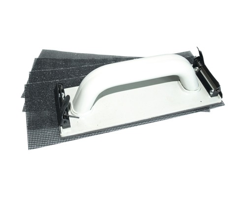 Șlefuitor manual Haromac 120x280x85mm, pentru gipscarton, incl. 4 plase abrazive Șlefuitor manual cu plasă abrazivă