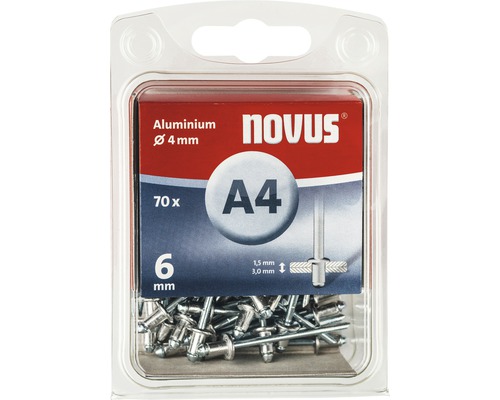 Pop-nituri Novus Ø4x6 mm aluminiu/oțel, pachet 70 bucăți Pop-nituri Novus Ø4x6 mm aluminiu/oțel, pachet 70 bucăți