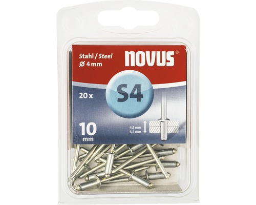 Nituri oarbe Novus S4, diametru 4 mm, 20 bucăți
