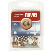 Pachet de 20 de nituri Novus cu diametrul de 4 mm, lungime 6 mm