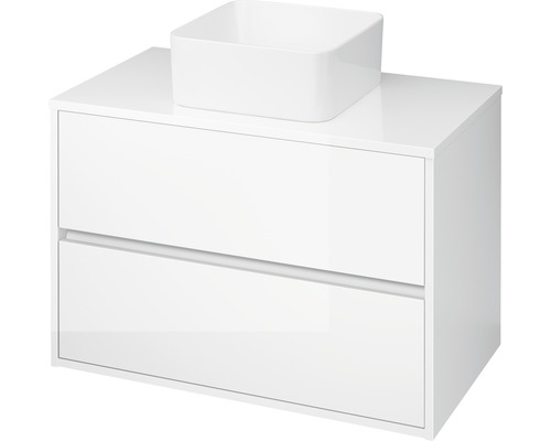 Bază lavoar baie Cersanit Crea, 2 sertare, PAL, 53x79,4 cm, alb fără lavoar