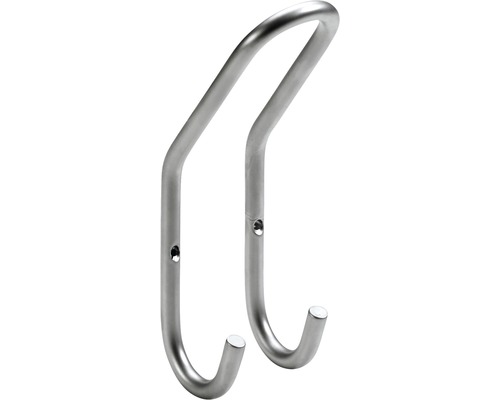 Cuier pentru mobilă cu 1x3 cârlige Hettich Classic 52x165 mm, oțel argintiu Cârlig dublu de haine din metal pentru montare pe perete