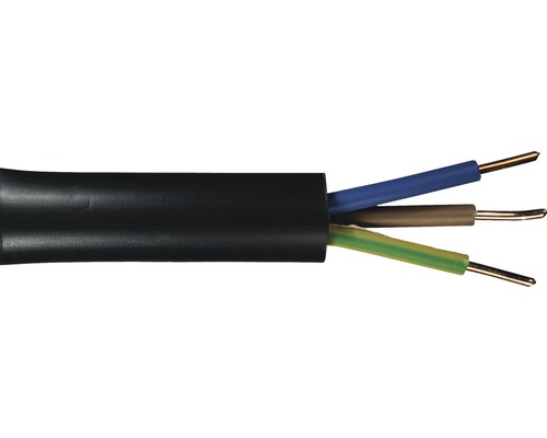 Cablu NYY-J 3x1,5 mm² negru, inel 50m Cablu electric cu trei fire