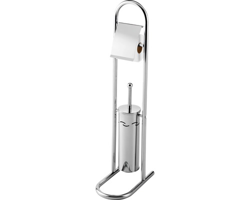 Perie WC cu suport pentru hârtie igienică Bisk Niagara/Promo 80 cm crom buc