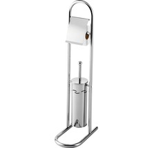 Set WC independent din metal cu suport pentru hârtie igienică și perie