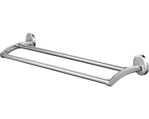 Suport prosop baie Bisk Sensation, tip bară, 2 brațe, 61 cm, crom satinat Suport dublu pentru prosoape, pentru montare pe perete