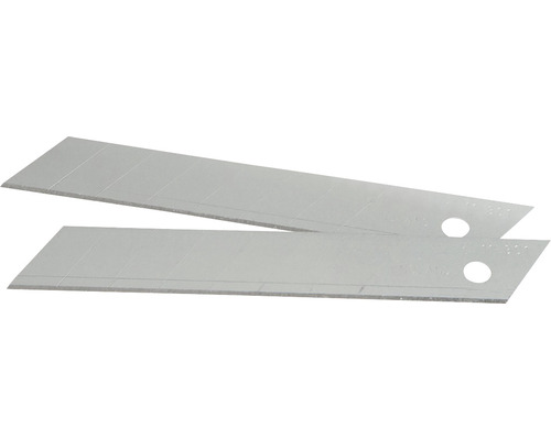 Două cuțite trapezoidale din metal cu segmente detașabile și orificiu de montare